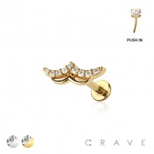 DOVE MULTI CZ THREADLESS (PUSH IN) 316L SURGICAL STEEL LABRET SET